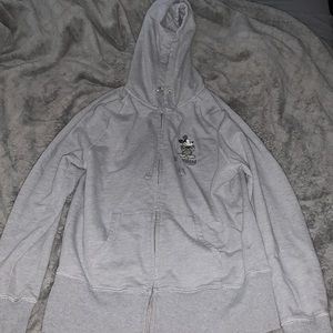 grey zip-up jacket from disneyland size:XS